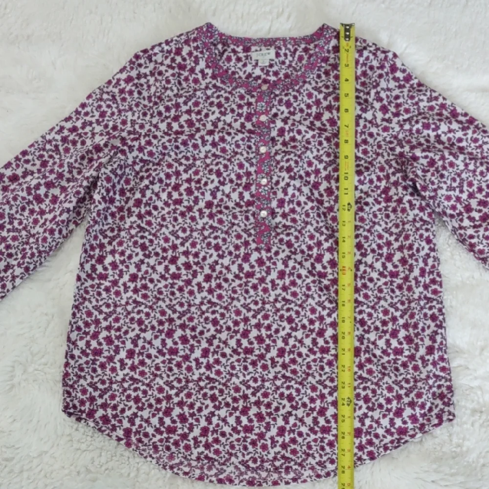 J.CREW , Size L,Floral Purple and White Blouse - Picture 10 of 16